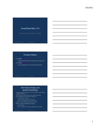 Comp/Phys/Mtsc 715  Information Visualization and Tufte  4/5/20112 Infovis, Genomics Tufte