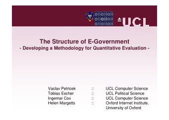 The Structure of E-Government  - Developing a Methodology for Quantitative Evaluation -  Vaclav