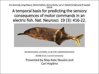 A temporal basis for predic  icting the sensory  consequences of motor commands in  in an  ele