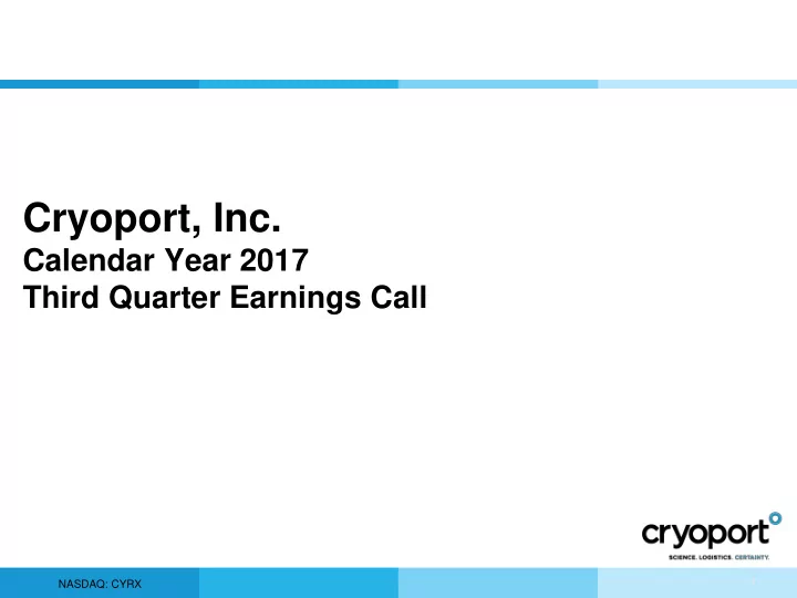cryoport inc