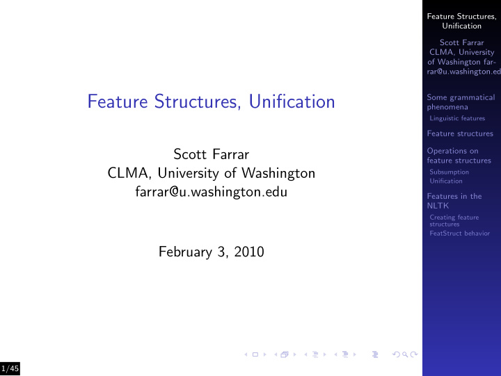 feature structures unification