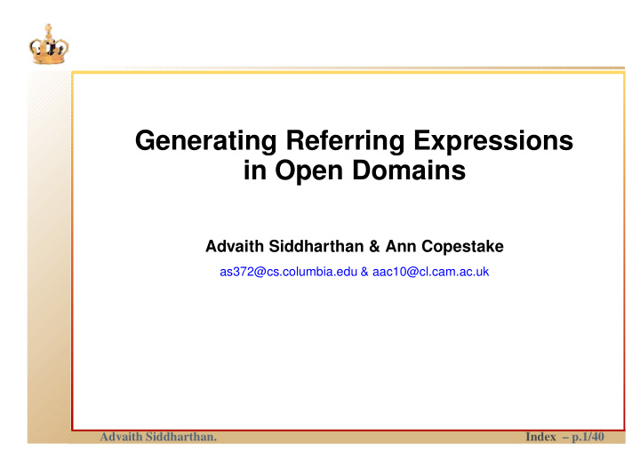 generating referring expressions in open domains