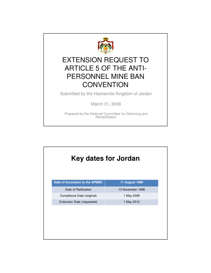 extension request to article 5 of the anti personnel mine