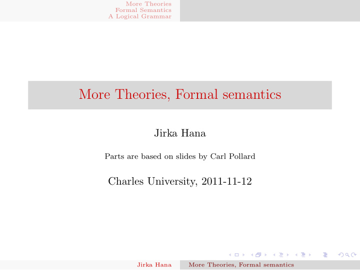 more theories formal semantics