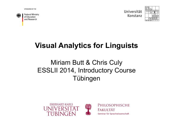 visual analytics for linguists