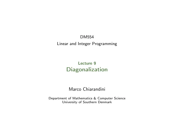 diagonalization