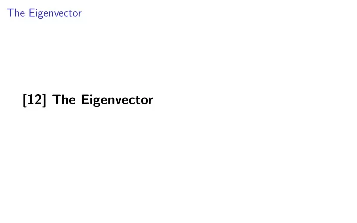 12 the eigenvector two interest bearing accounts