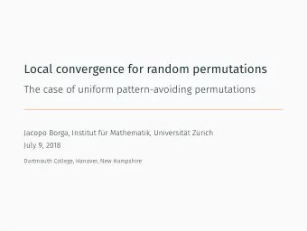 Local convergence for random permutations  The case of uniform pattern-avoiding permutations
