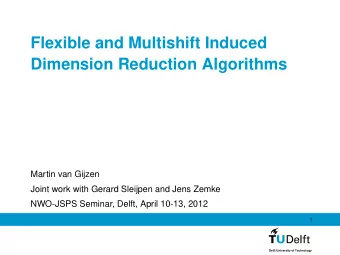 Flexible and Multishift Induced  Dimension Reduction Algorithms  Martin van Gijzen  Joint work with