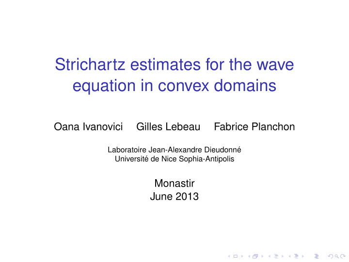 strichartz estimates for the wave equation in convex