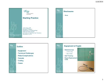 Starting Practice  Jolie Chang, MD  Assistant Professor  Department of Otolaryngology,  Head and