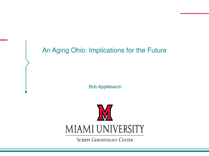 an aging ohio implications for the future