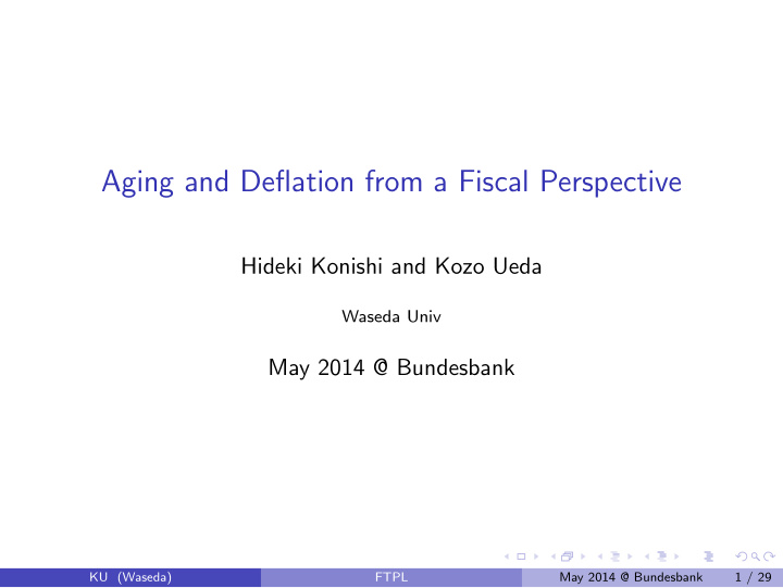 aging and deflation from a fiscal perspective
