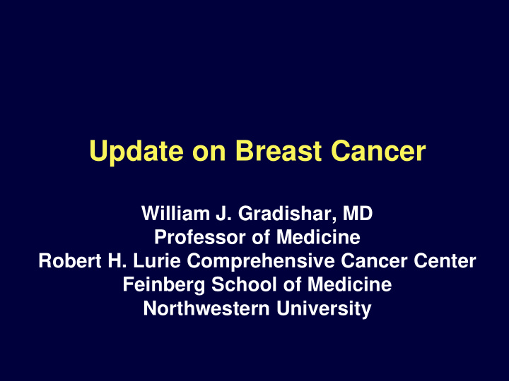 update on breast cancer