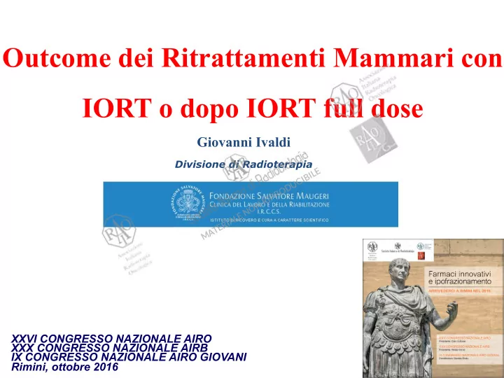 outcome dei ritrattamenti mammari con
