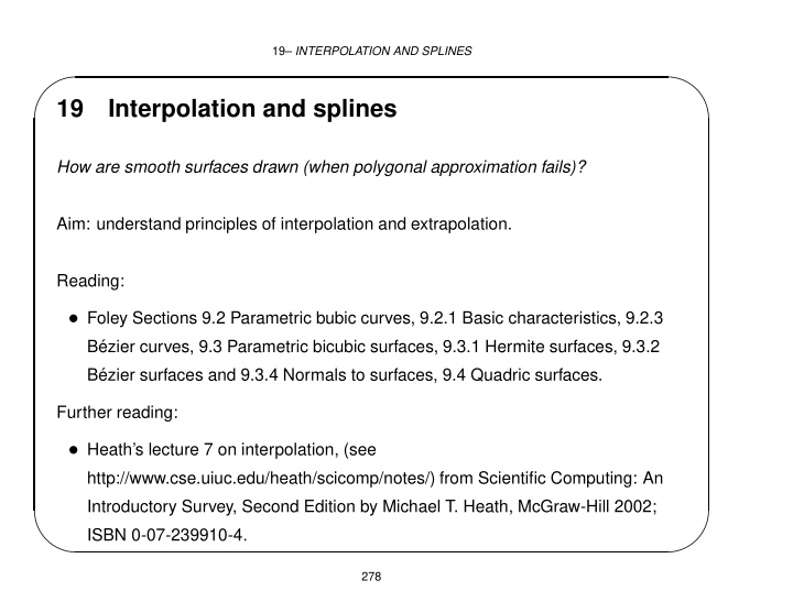 19 interpolation and splines