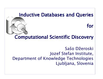Inductive  Inductive  Inductive  Inductive Databases  Databases  Databases  Databases and