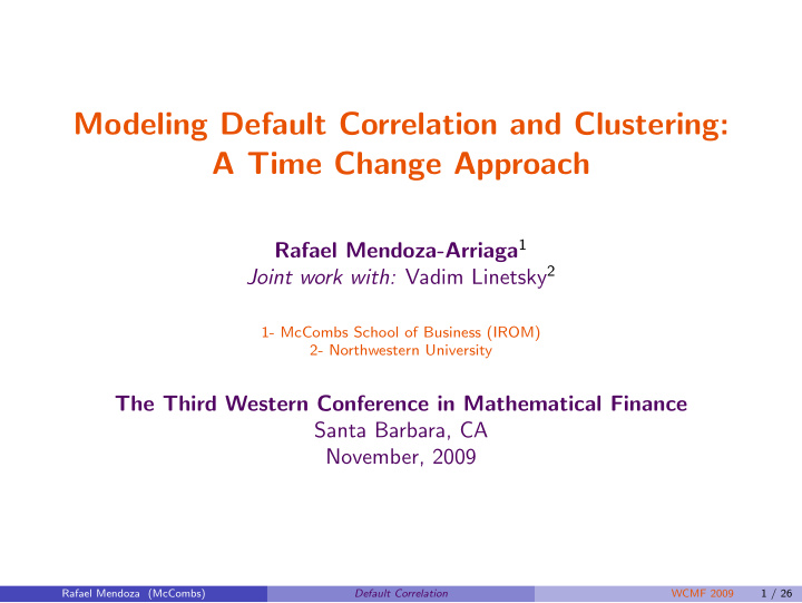 modeling default correlation and clustering a time change