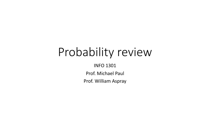 probability review