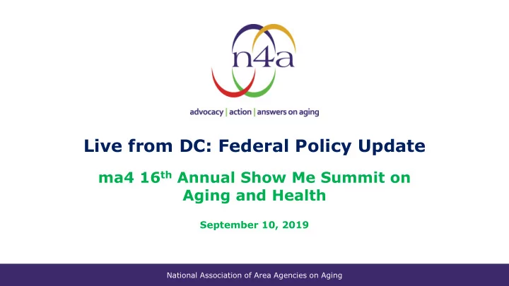 live from dc federal policy update