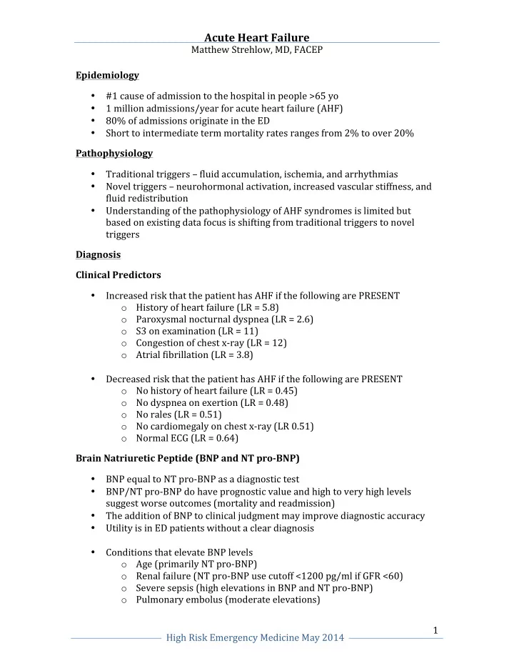 acute heart failure