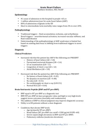 Acute  Heart  Failure  Matthew  Strehlow,  MD,  FACEP     Epidemiology