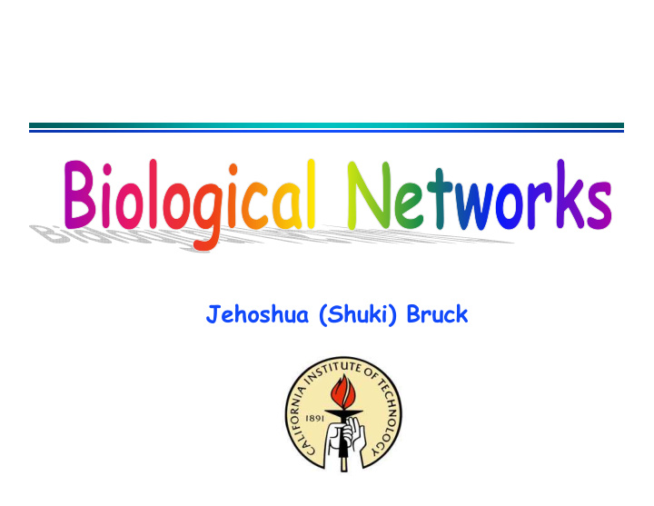 jehoshua shuki bruck from screws to systems the lineage