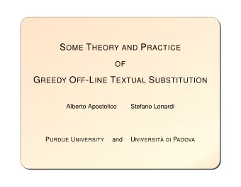 steepest descent O FF -L INE scheme      LZ macro schemes ([Ziv, Lempel 77], [Ziv,