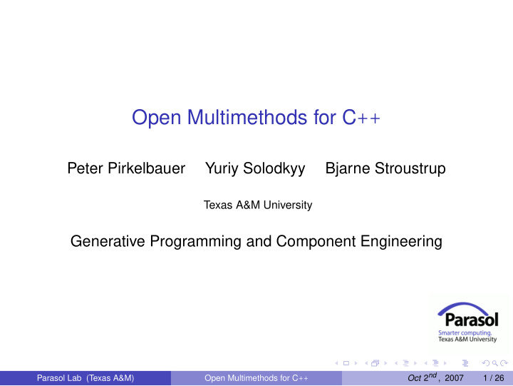 open multimethods for c