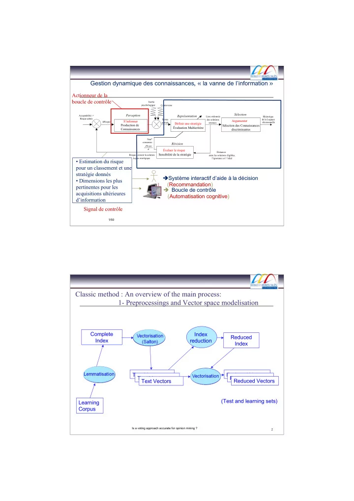 gestion dynamique des connaissances la vanne de l