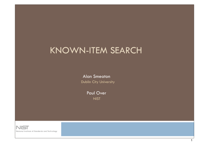 known item search