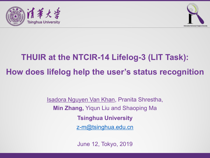 thuir at the ntcir 14 lifelog 3 lit task how does lifelog