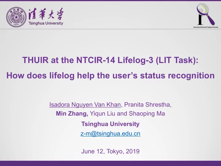 thuir at the ntcir 14 lifelog 3 lit task how does lifelog