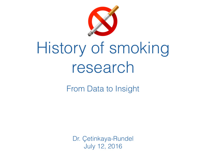 history of smoking research