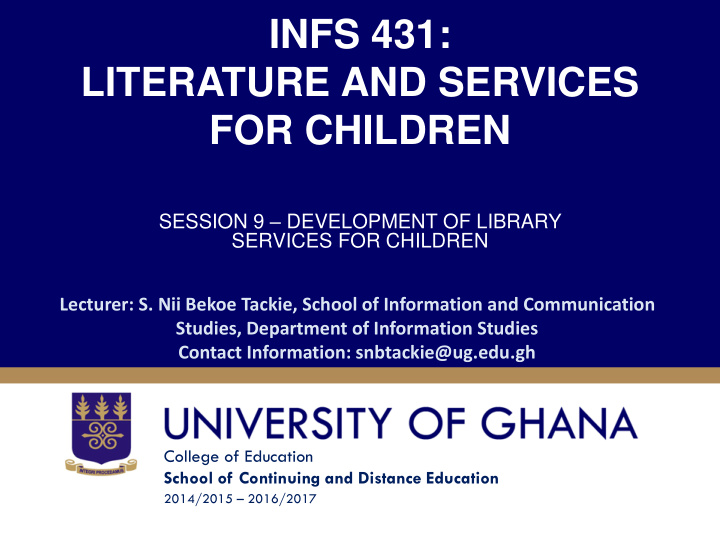 infs 431 literature and services for children