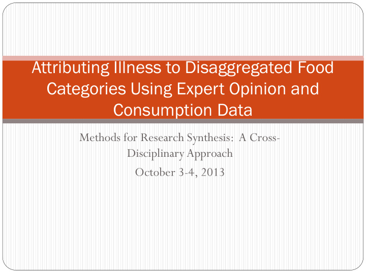 attributing illness to disaggregated food categories