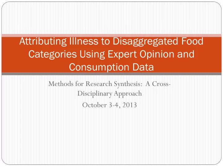 attributing illness to disaggregated food categories