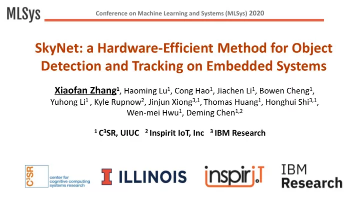 skynet a hardware efficient method for object detection