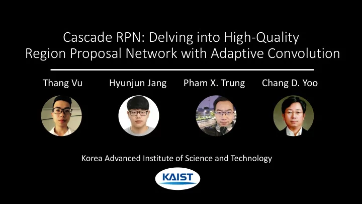 region proposal network with adaptive convolution