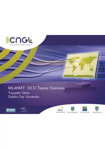 ML4HMT: DCU Teams Overview  Tsuyoshi Okita  Dublin City University  DCU Teams Overview  Meta
