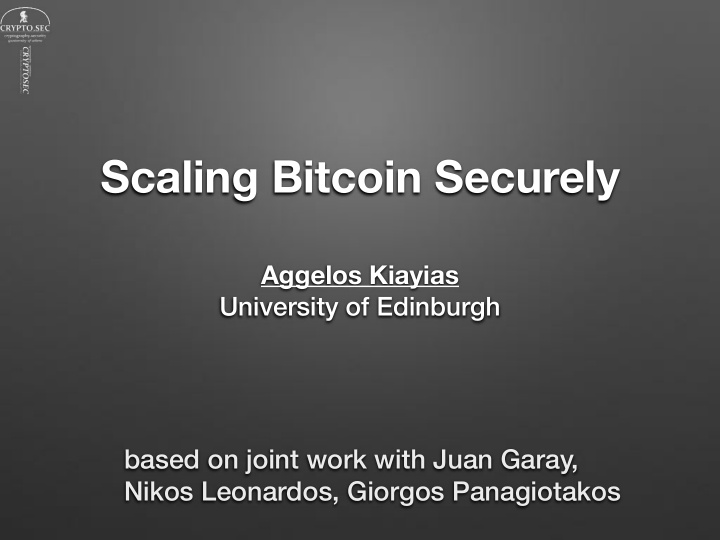 scaling bitcoin securely