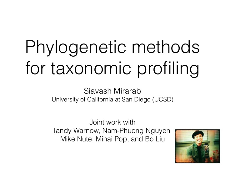 phylogenetic methods for taxonomic profiling