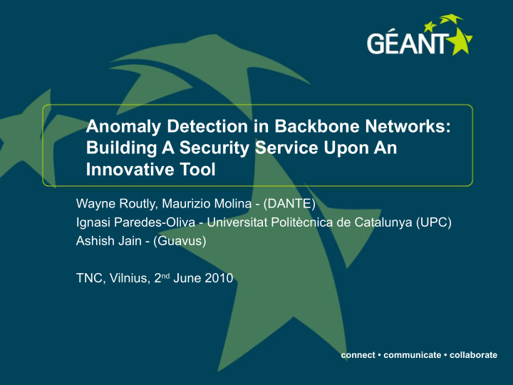 anomaly detection in backbone networks building a