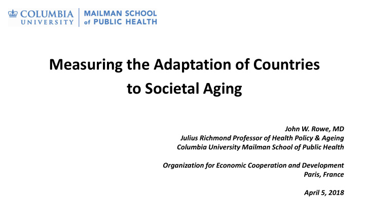 measuring the adaptation of countries to societal aging