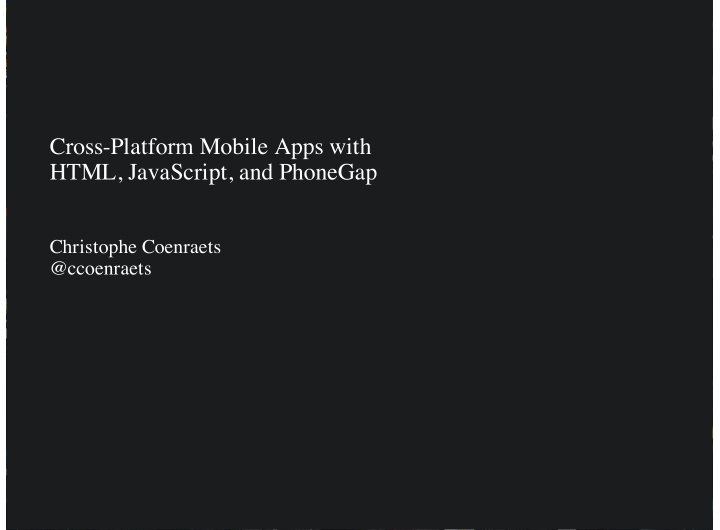 cross platform mobile apps with html javascript and