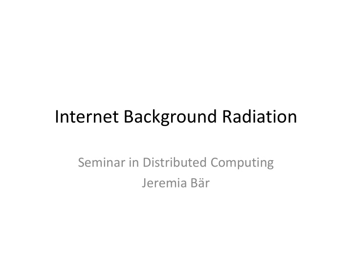 internet background radiation