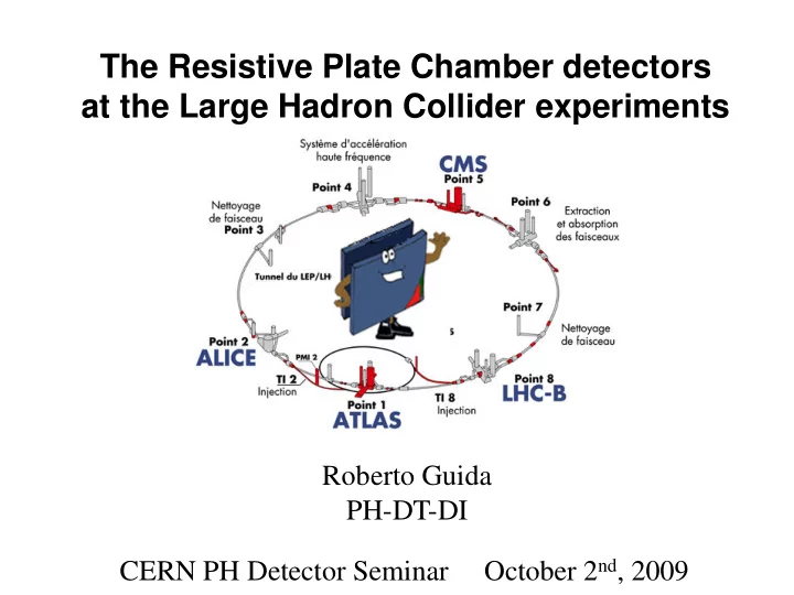 the resistive plate chamber detectors at the large hadron