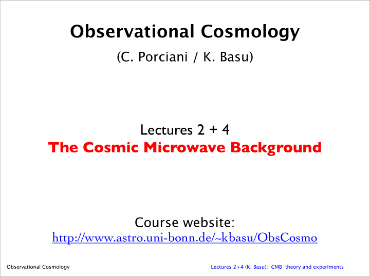observational cosmology