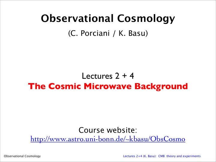 observational cosmology