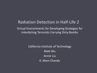 Radiation Detection in Half  Life 2 Virtual Environments for Developing Strategies for